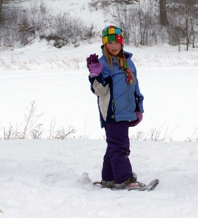 Nora snowshoeing