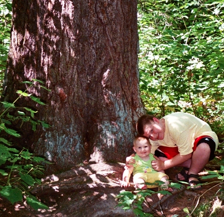 Ella at the base of a tree