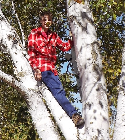 Caleb in a tree