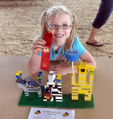 Anna with her Lego creation