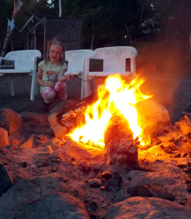 Anna at the campfire