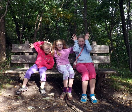 the girls on a bench