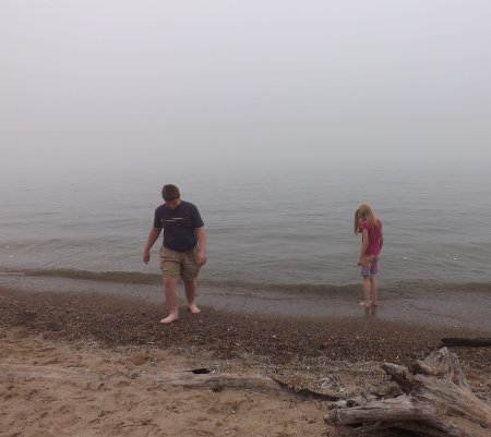 Corbin and Rosa in Lake Michigan