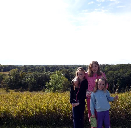 the girls at the top of the hill