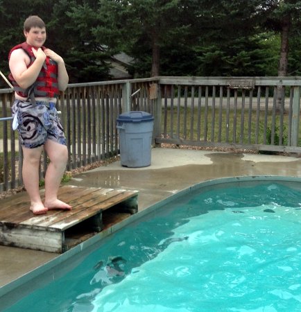 Corbin on the diving platform