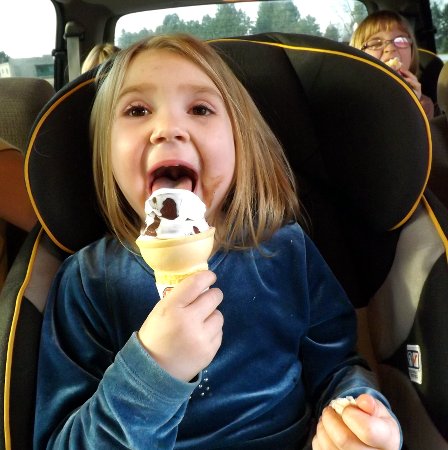 Ella eating ice cream