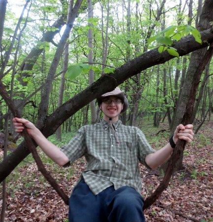 Caleb on a vine swing