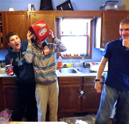 the boys goofing off