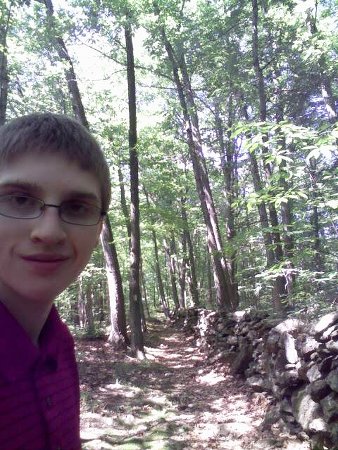 Caleb in the woods