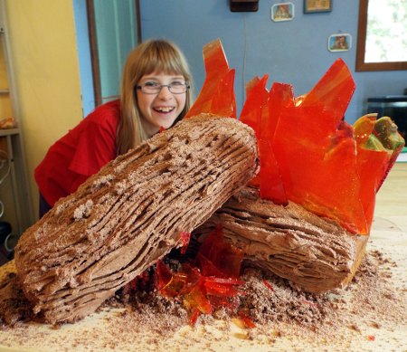 a cake that looks like a campfire