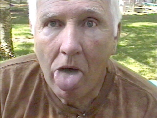 Grandpa making a face.