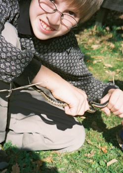 Caleb holding the snake