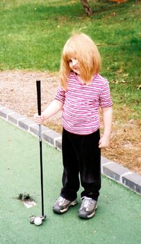 Rosa playing golf