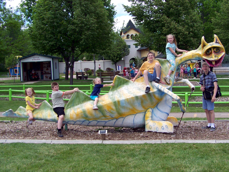 the kids on a dragon