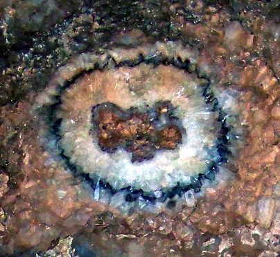 a circular shaped crystal formation