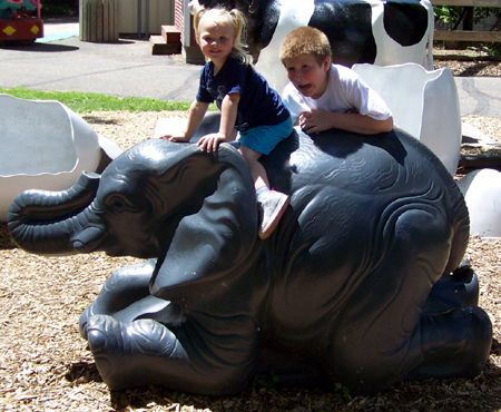 Anna on a elephant statue