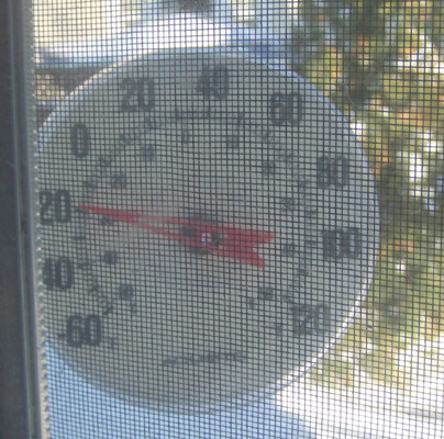 Outdoor thermometer showing negative 20 degrees